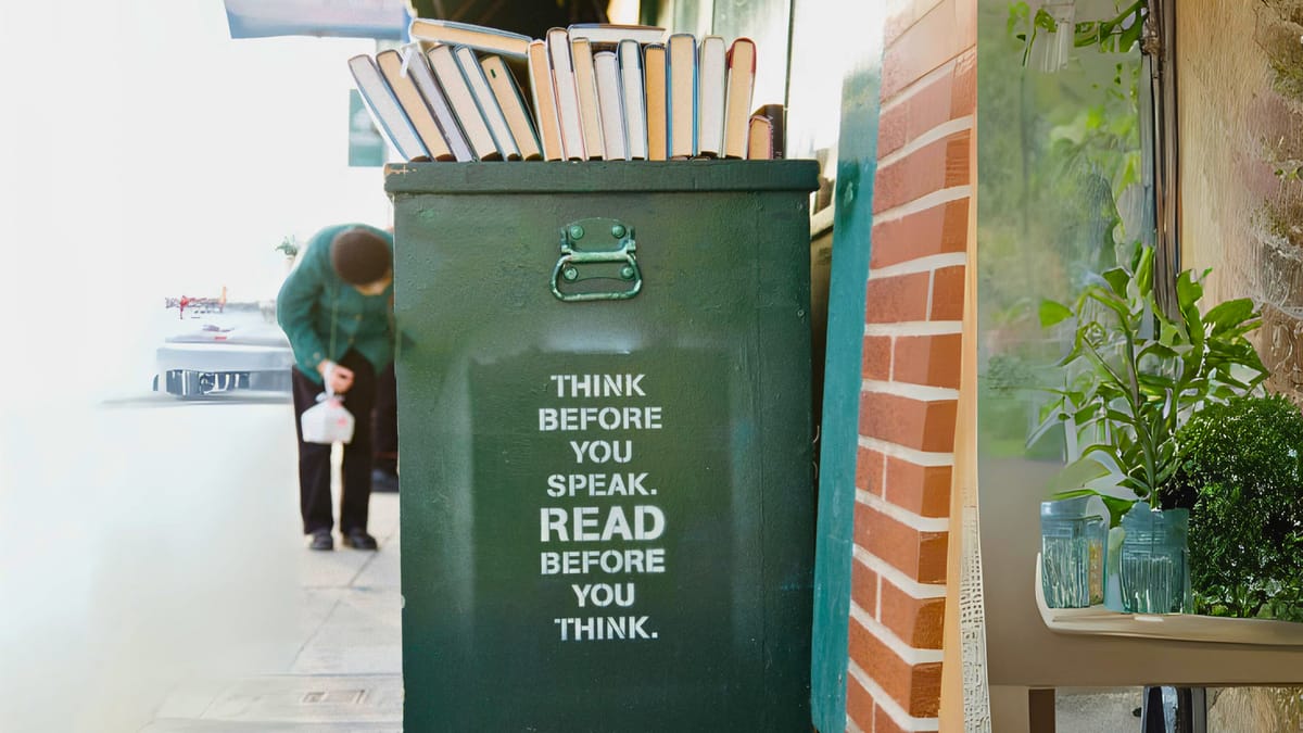 Think before you speak. Read before you think! / Gândiți-vă înainte de a vorbi. Citiți înainte de a gândi!